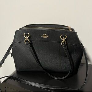 Coach Black Satchel with Gold Accents